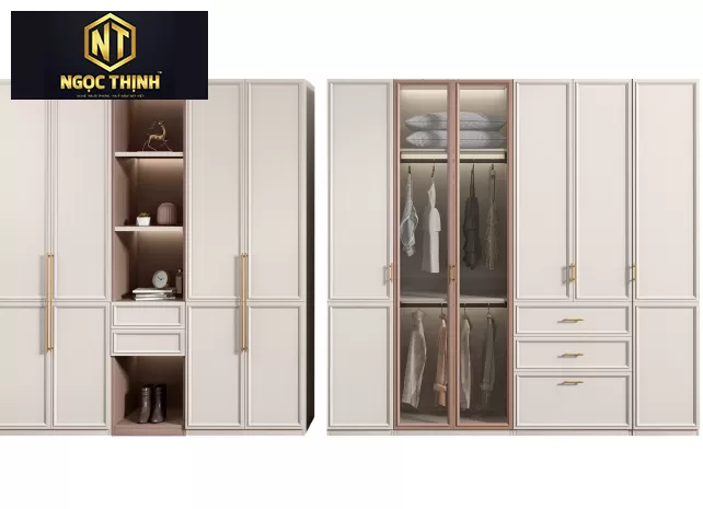 Tủ quần áo kết hợp tủ giày gỗ MDF